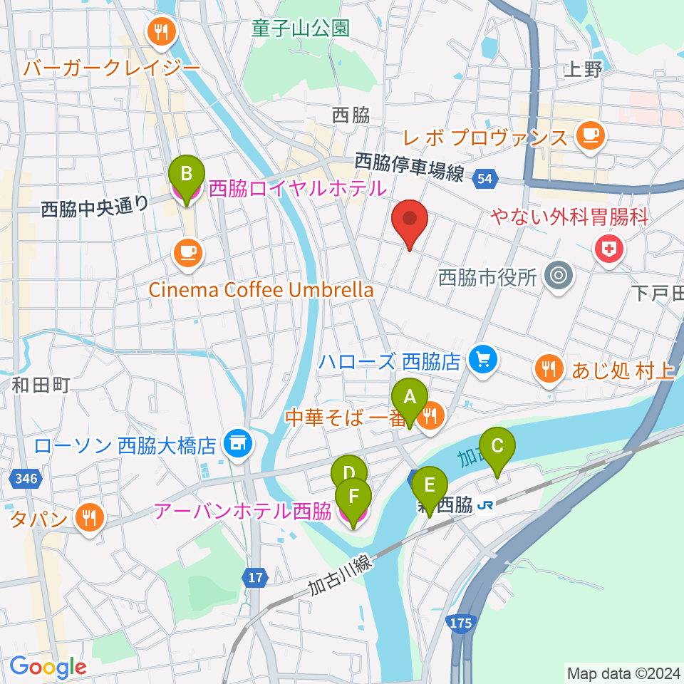 (有)岡本ピアノ工房周辺のホテル一覧地図