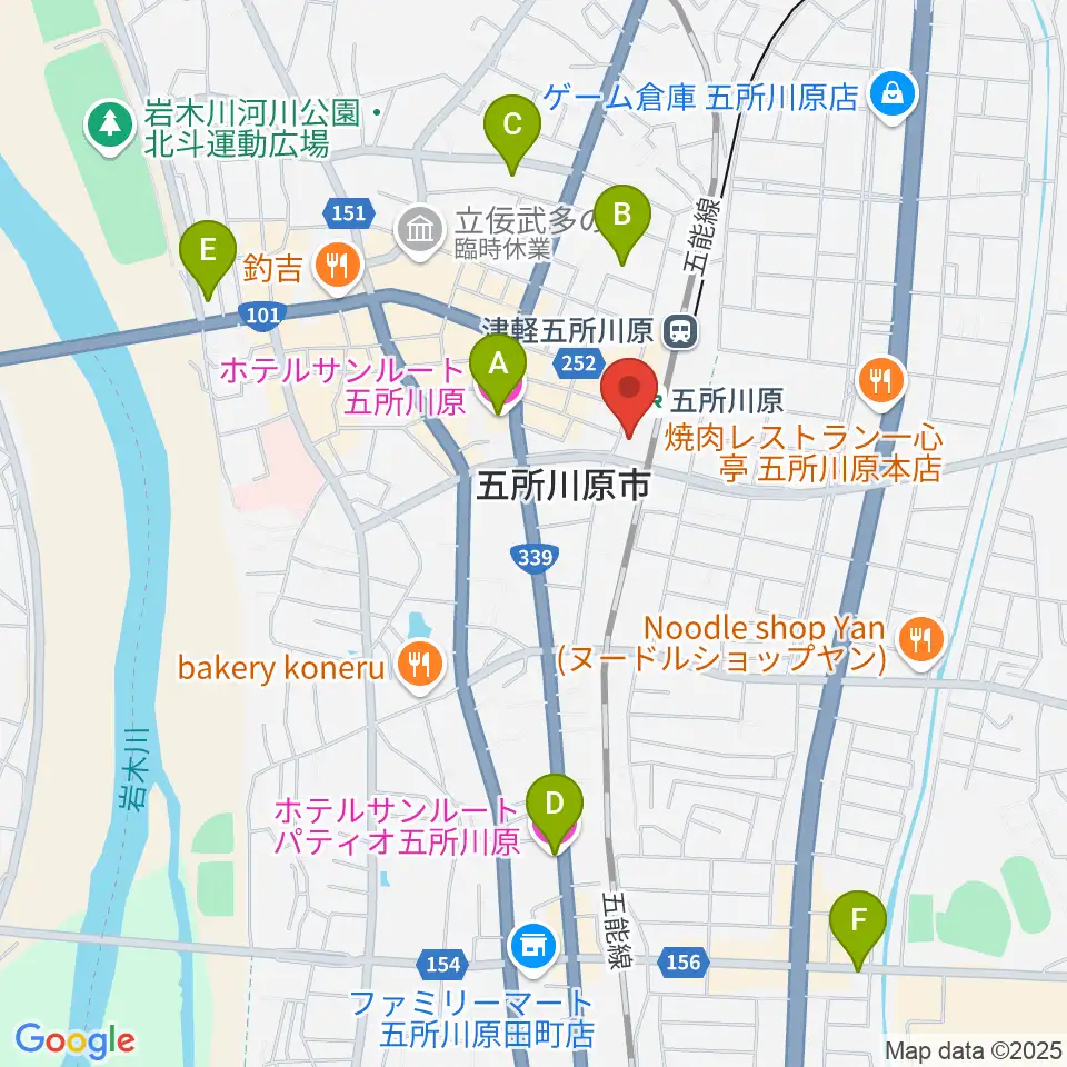 FMごしょがわら Gラジ周辺のホテル一覧地図