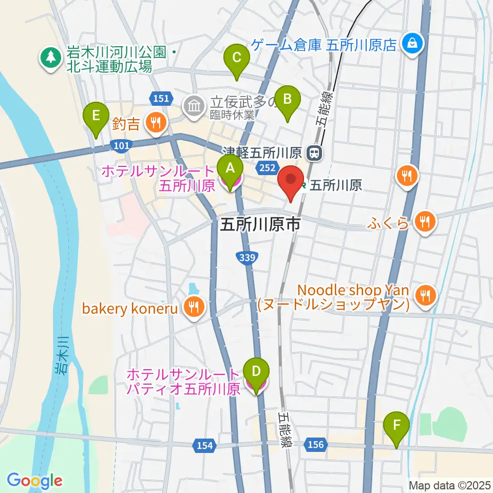 FMごしょがわら Gラジ周辺のホテル一覧地図