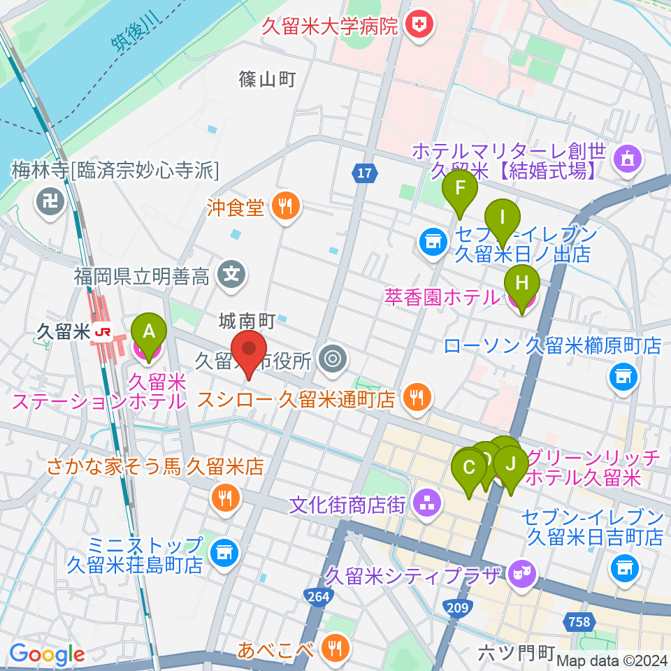 ゆめ色ピアノ教室周辺のホテル一覧地図