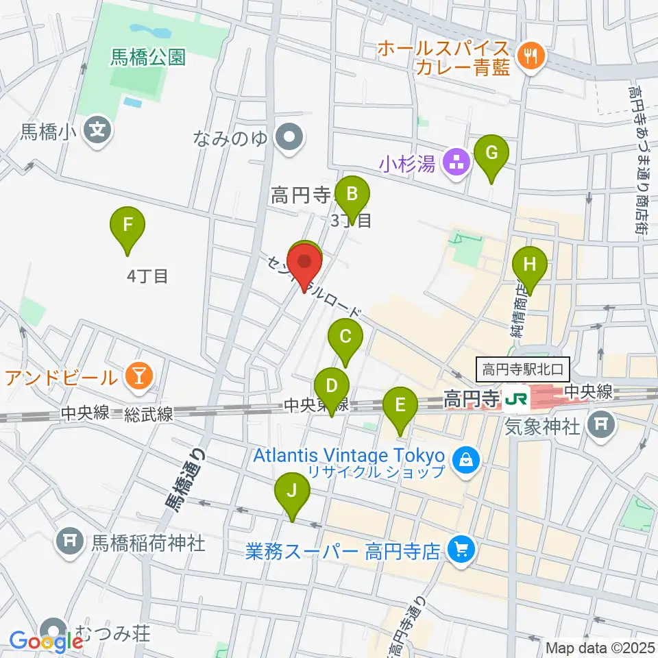 高円寺パンディット周辺のホテル一覧地図