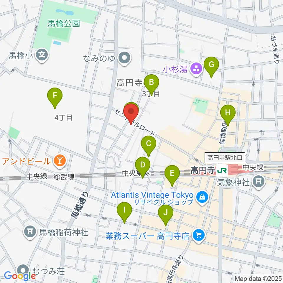 高円寺パンディット周辺のホテル一覧地図