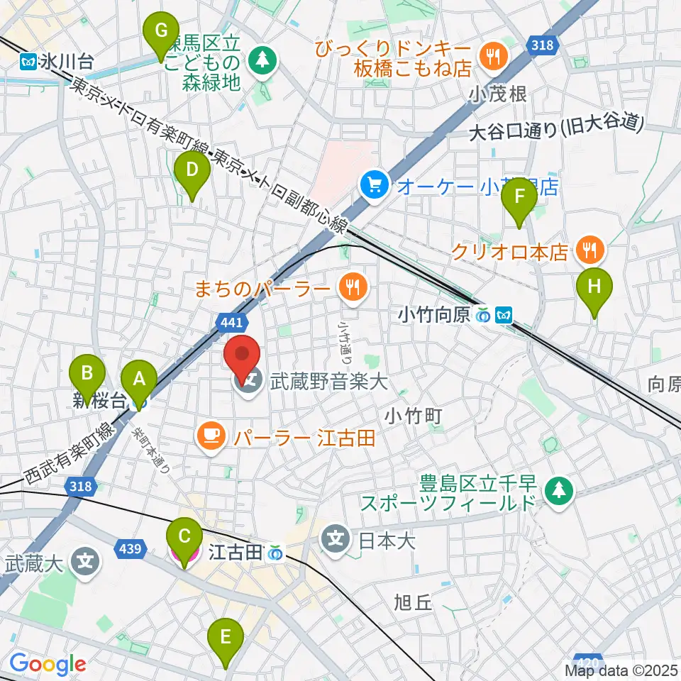 武蔵野音楽大学ベートーヴェンホール周辺のホテル一覧地図