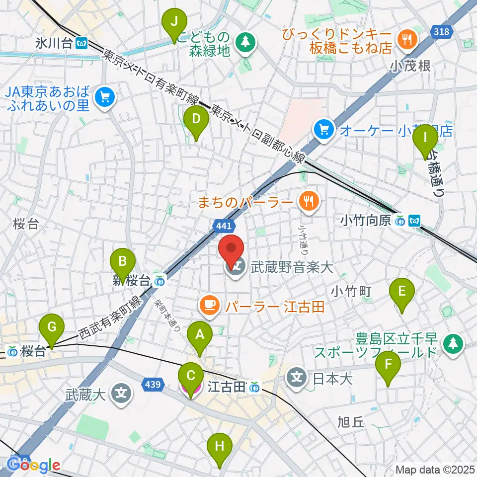 武蔵野音楽大学ベートーヴェンホール周辺のホテル一覧地図