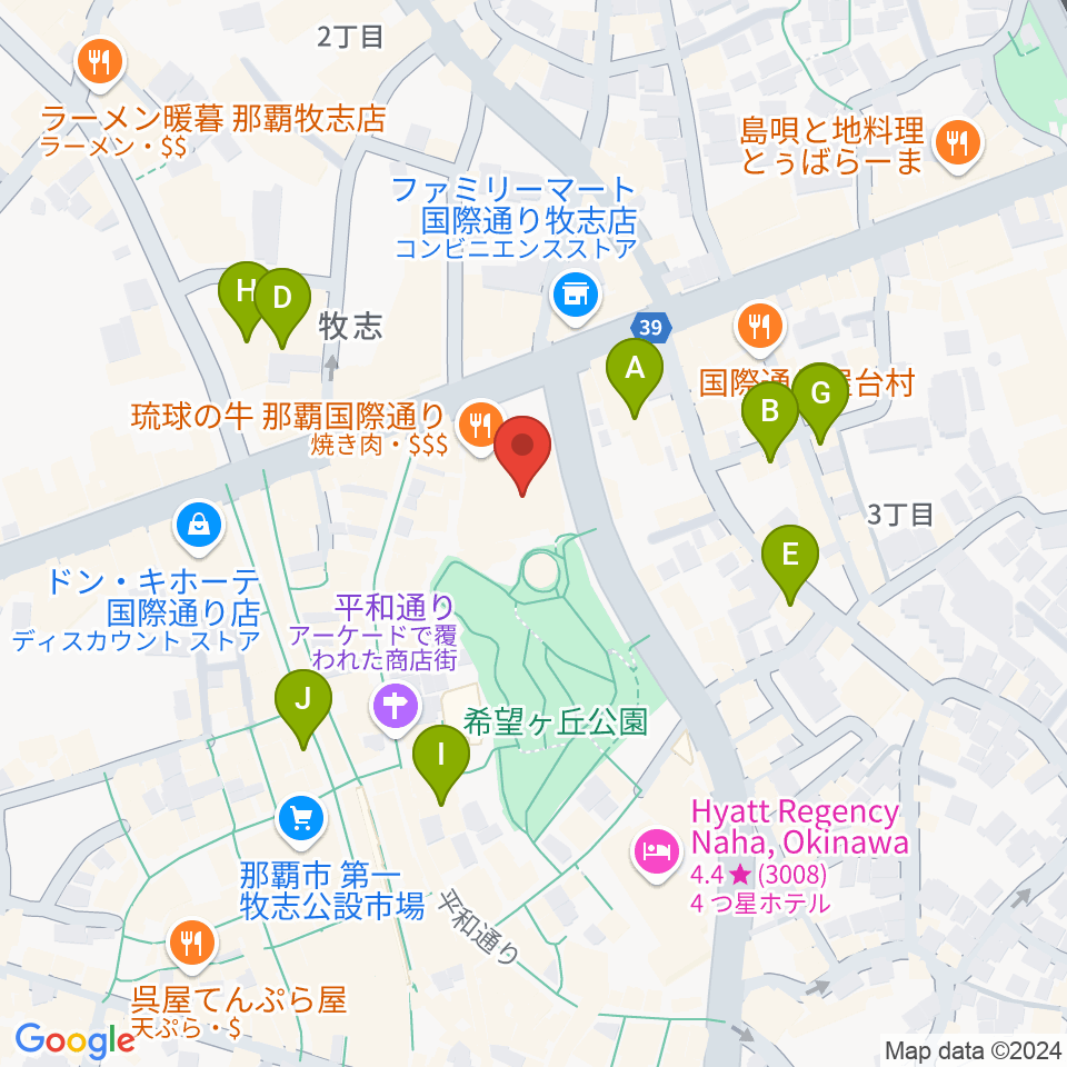 てんぶす那覇周辺のホテル一覧地図