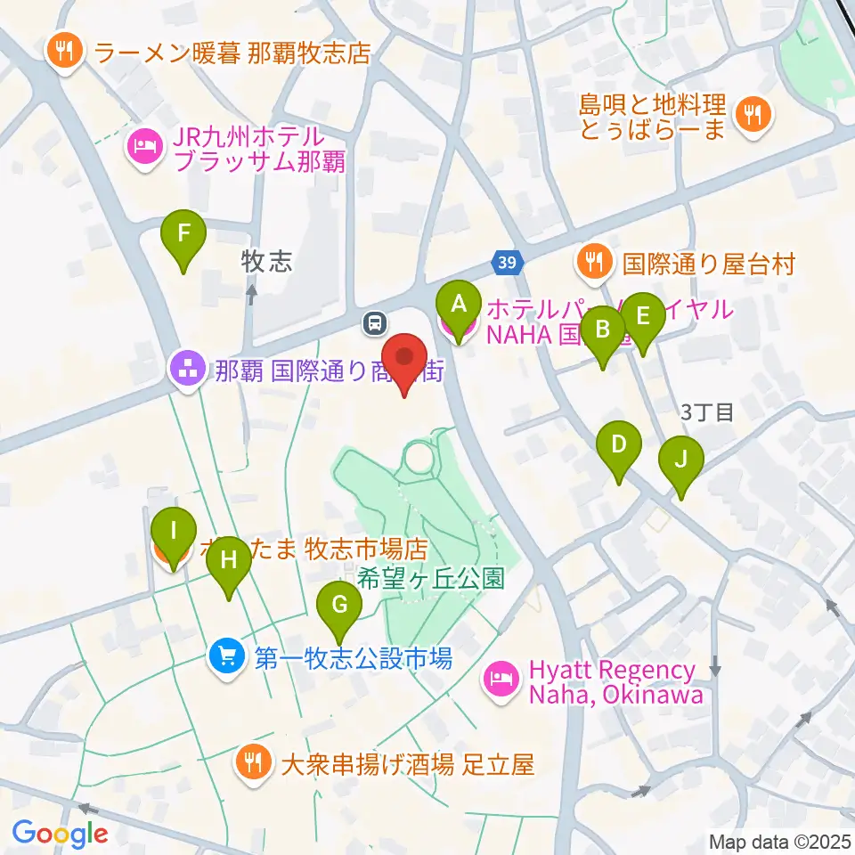 てんぶす那覇周辺のホテル一覧地図