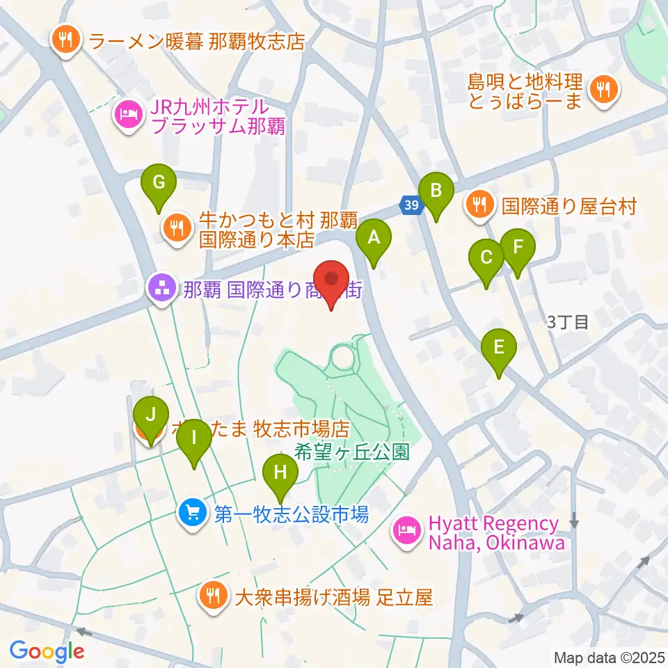 てんぶす那覇周辺のホテル一覧地図