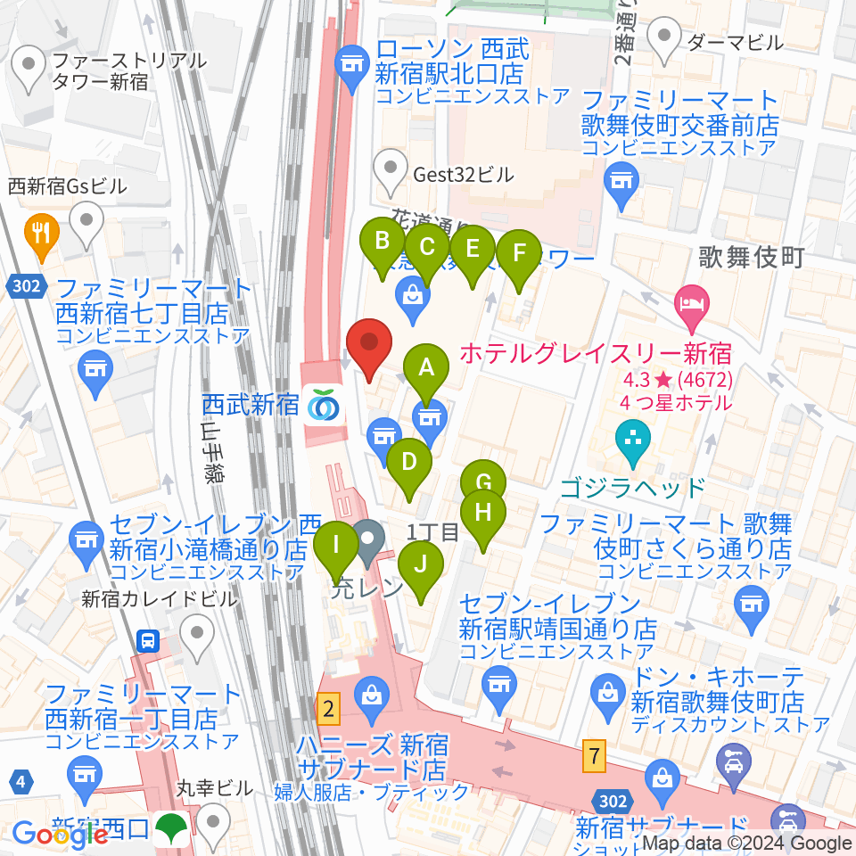 新宿バッシュ!!周辺のホテル一覧地図