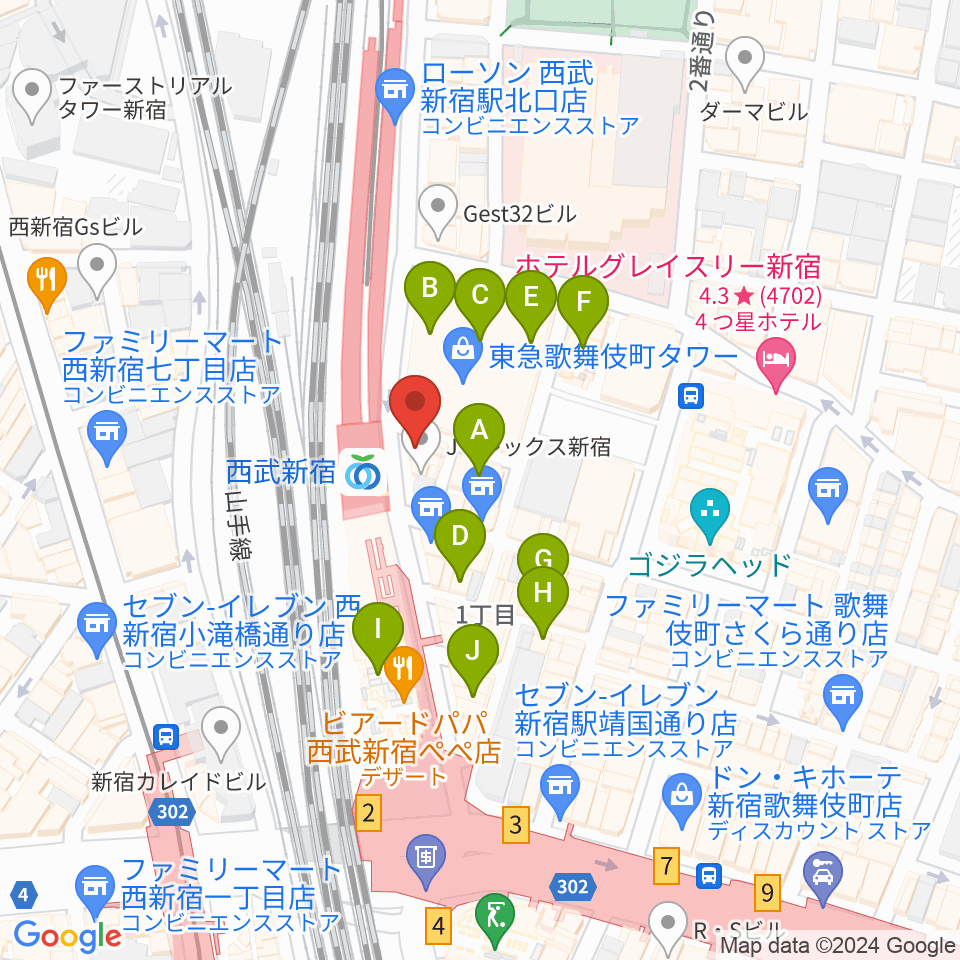 新宿バッシュ!!周辺のホテル一覧地図