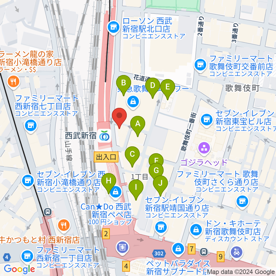 新宿バッシュ!!周辺のホテル一覧地図