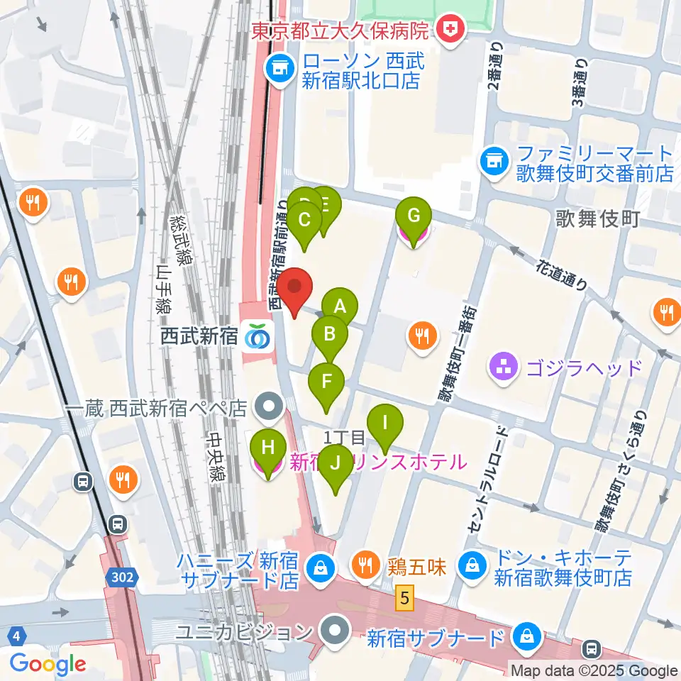 新宿バッシュ!!周辺のホテル一覧地図