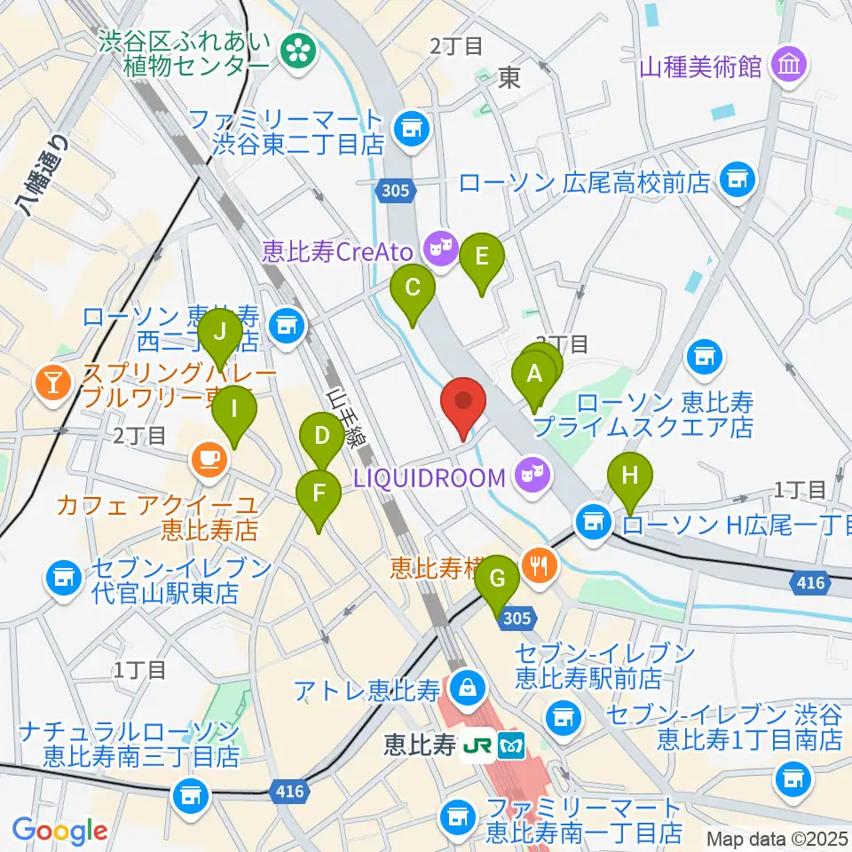 恵比寿スタジオ・エコー周辺のホテル一覧地図