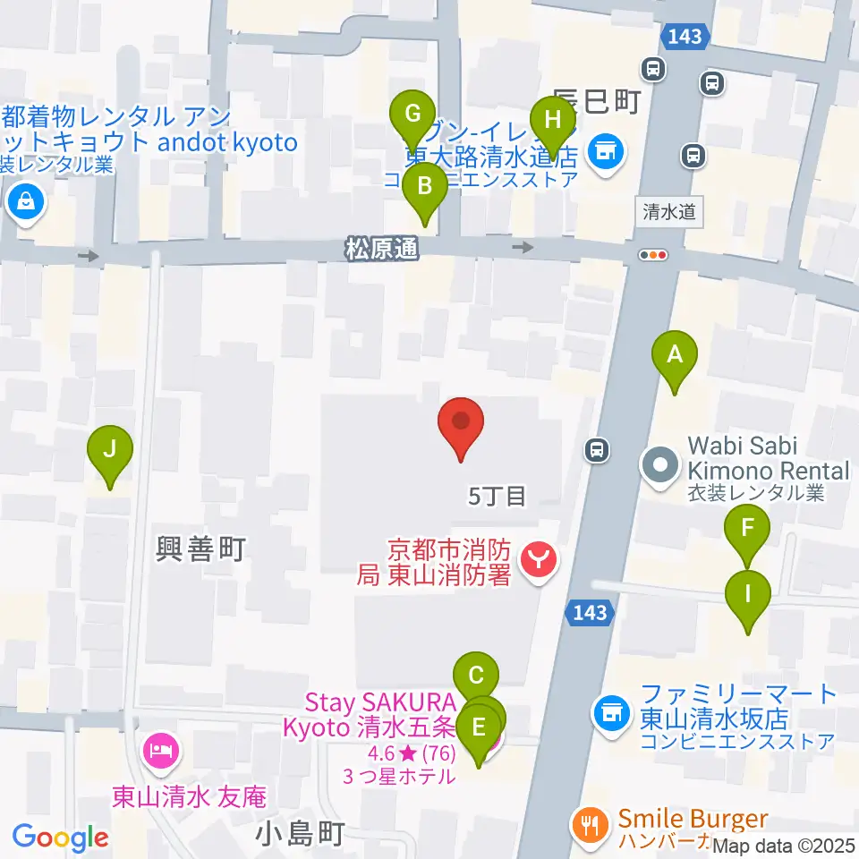 東山青少年活動センター周辺のホテル一覧地図