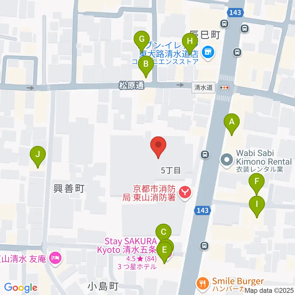 東山青少年活動センター周辺のホテル一覧地図