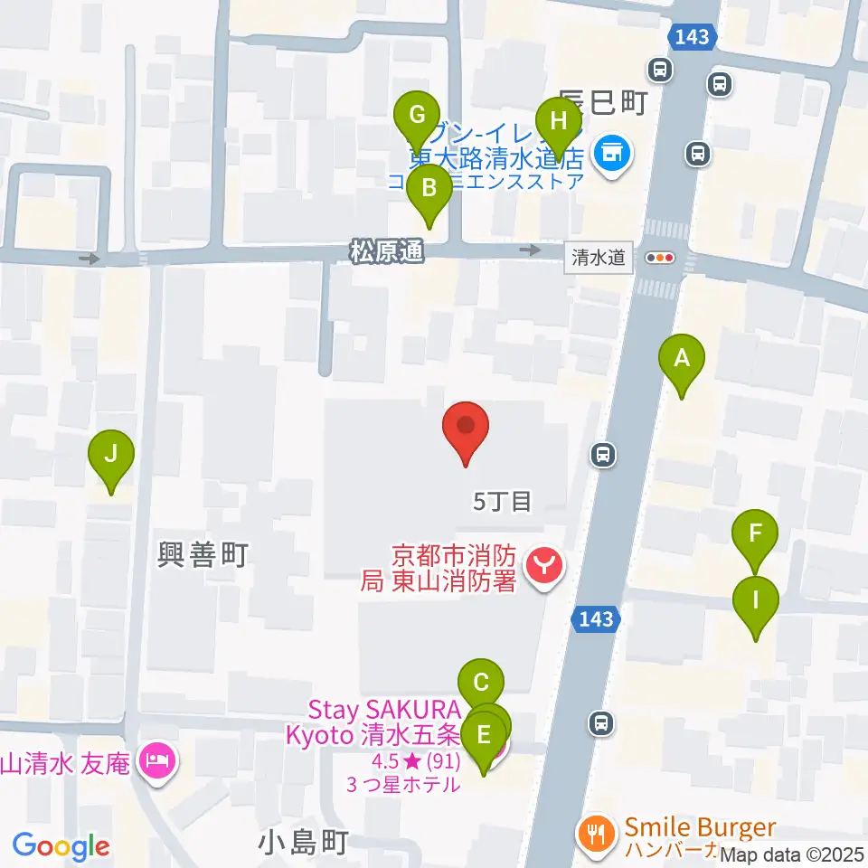 東山青少年活動センター周辺のホテル一覧地図