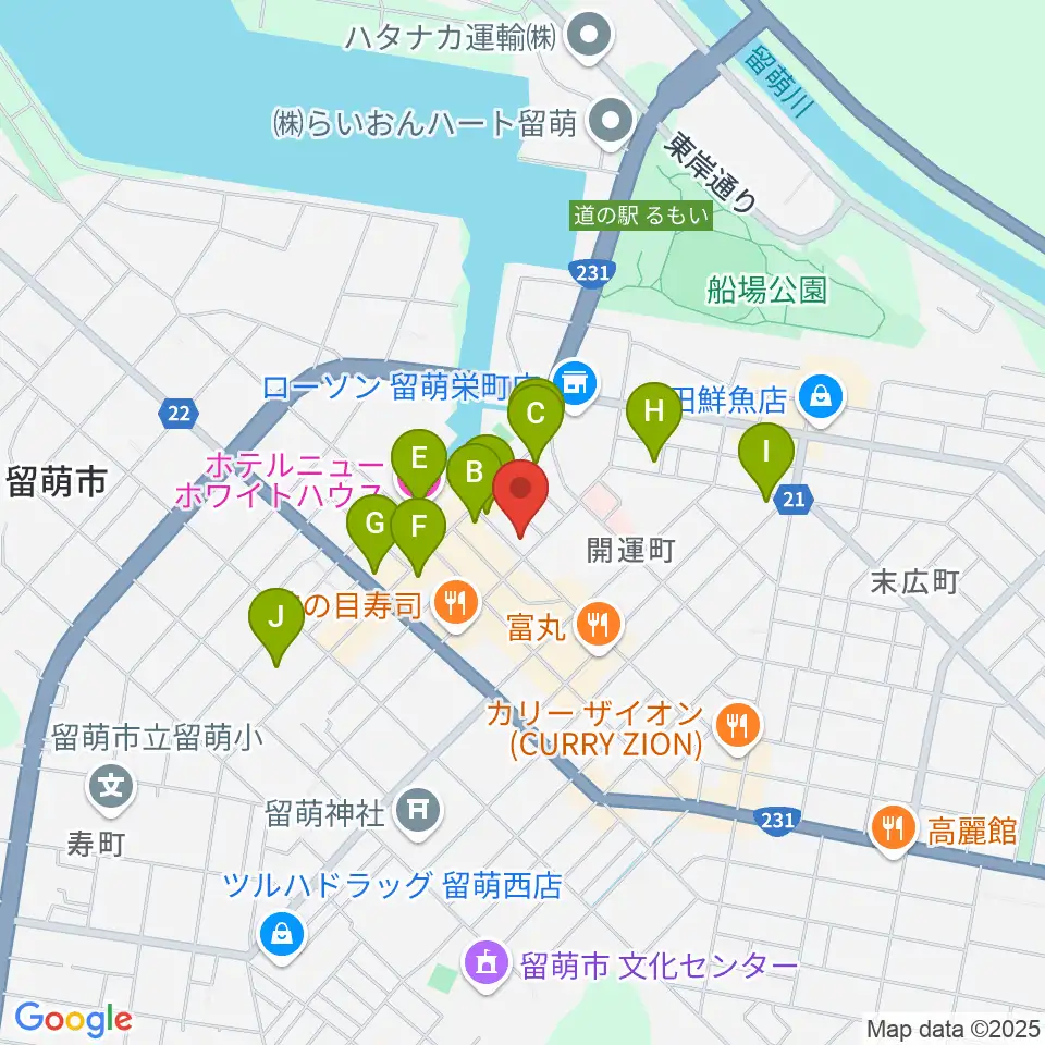 さしかわ楽器 留萌店周辺のホテル一覧地図