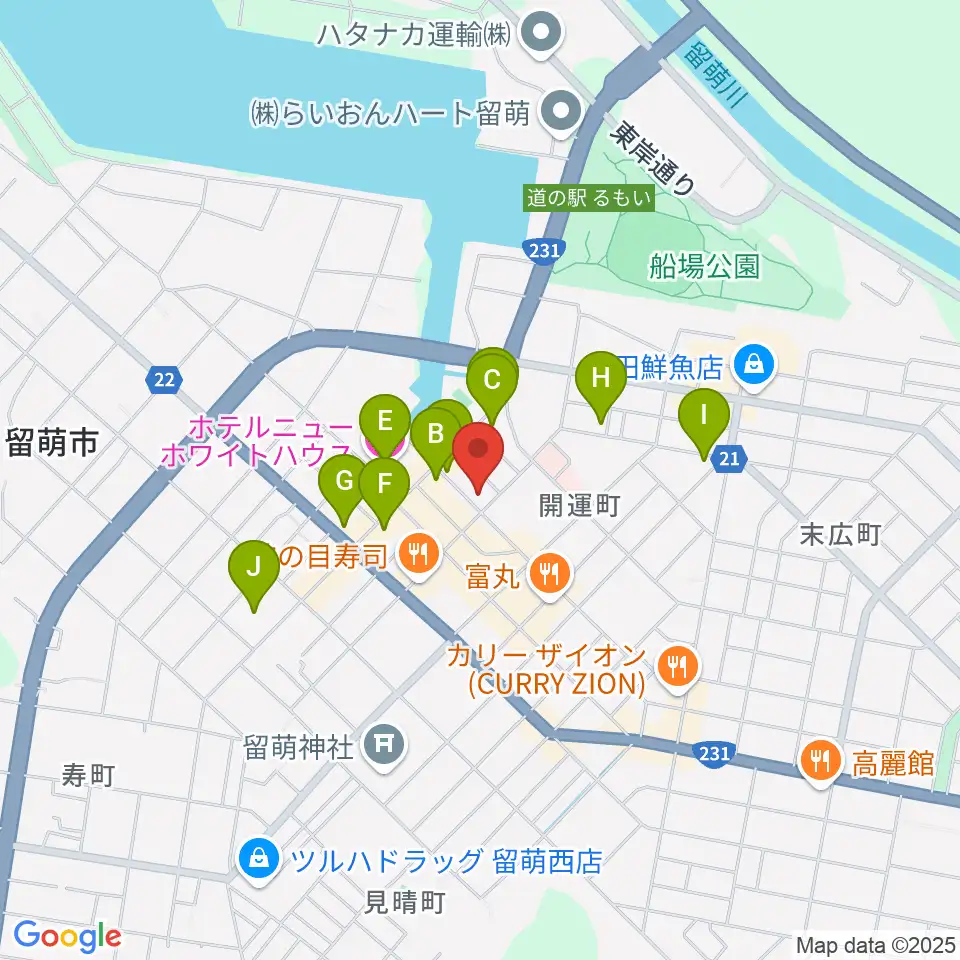 さしかわ楽器 留萌店周辺のホテル一覧地図