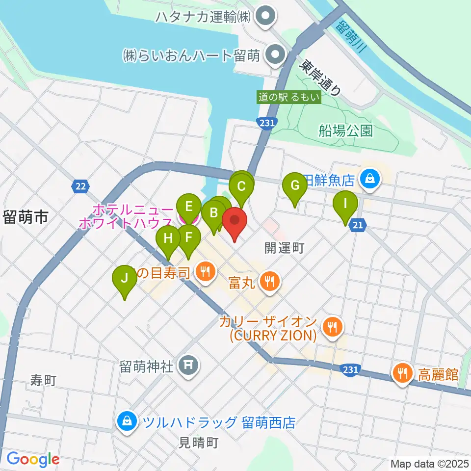 さしかわ楽器 留萌店周辺のホテル一覧地図