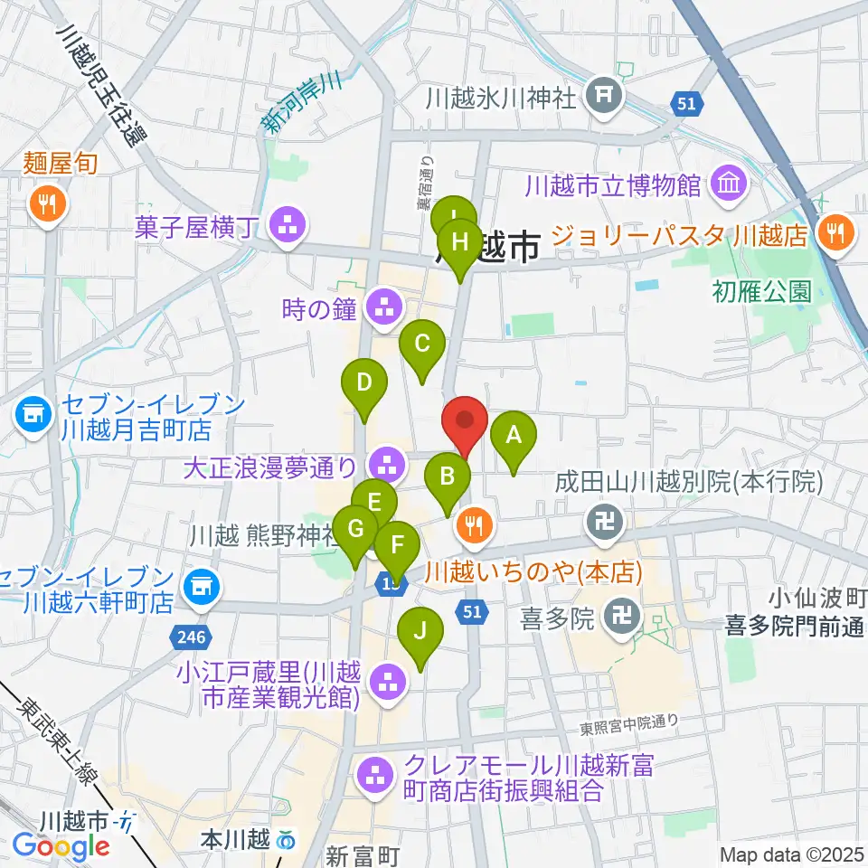 川越ROTOM周辺のホテル一覧地図