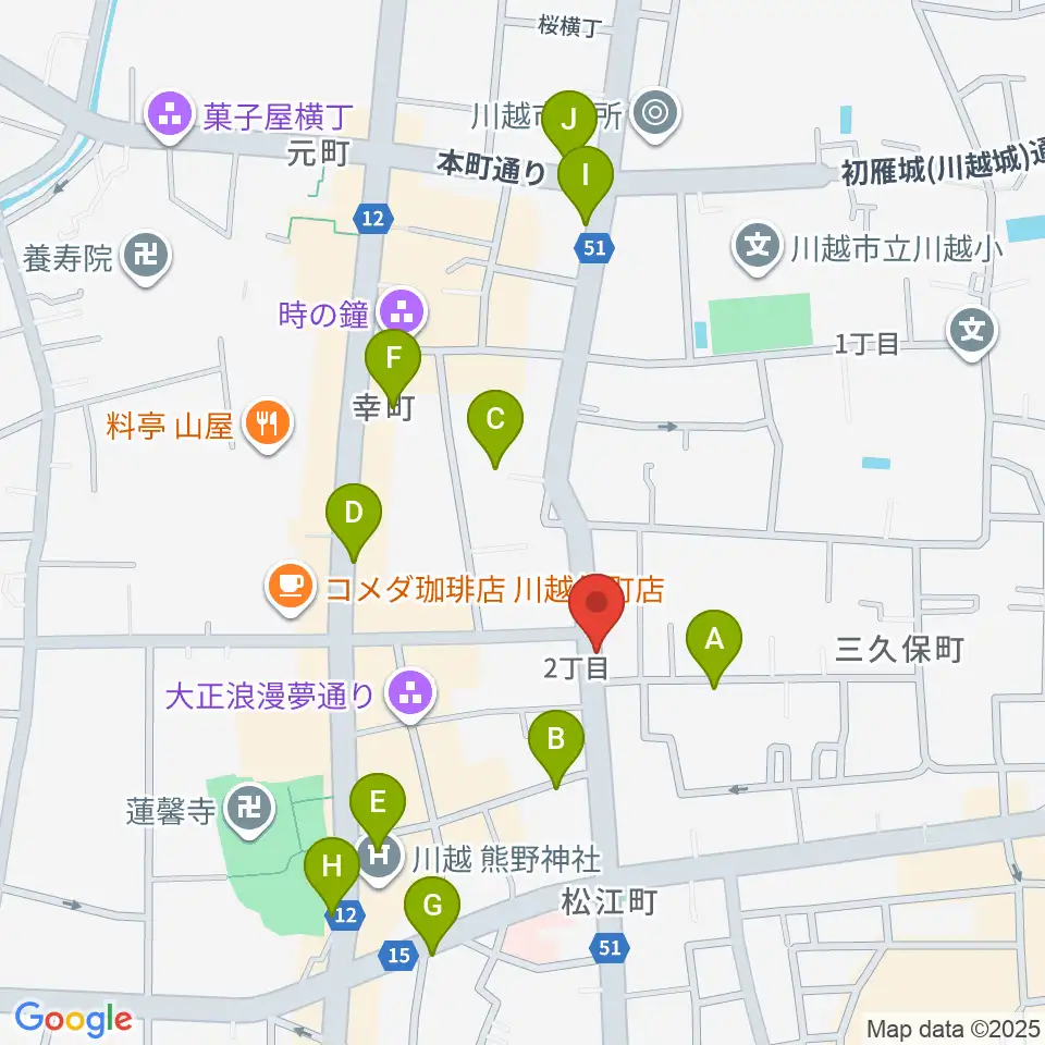 川越ROTOM周辺のホテル一覧地図