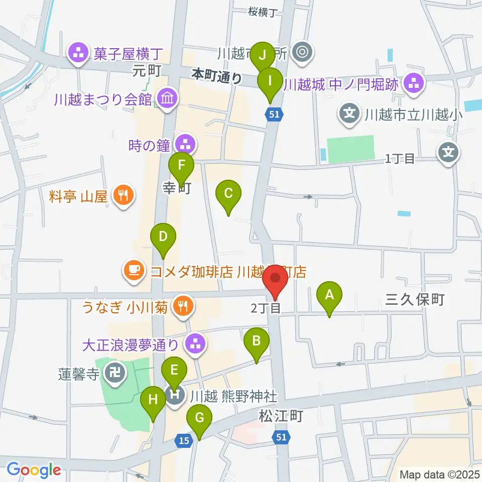 川越ROTOM周辺のホテル一覧地図