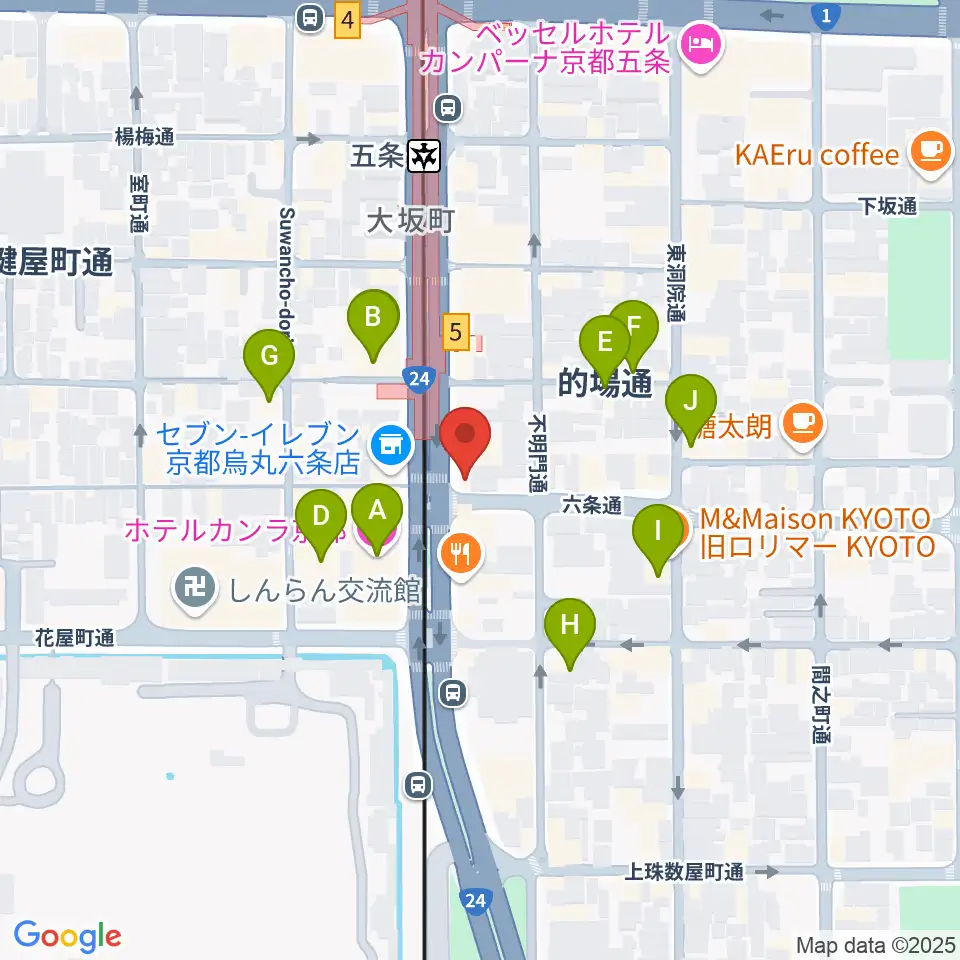 ベリーメリーミュージックスクール京都校周辺のホテル一覧地図