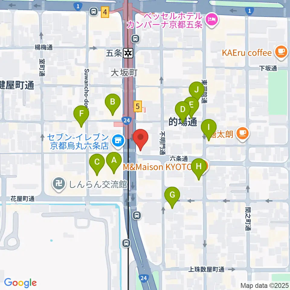 ベリーメリーミュージックスクール京都校周辺のホテル一覧地図