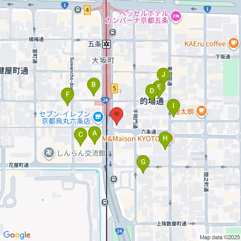 ベリーメリーミュージックスクール京都校周辺のホテル一覧地図