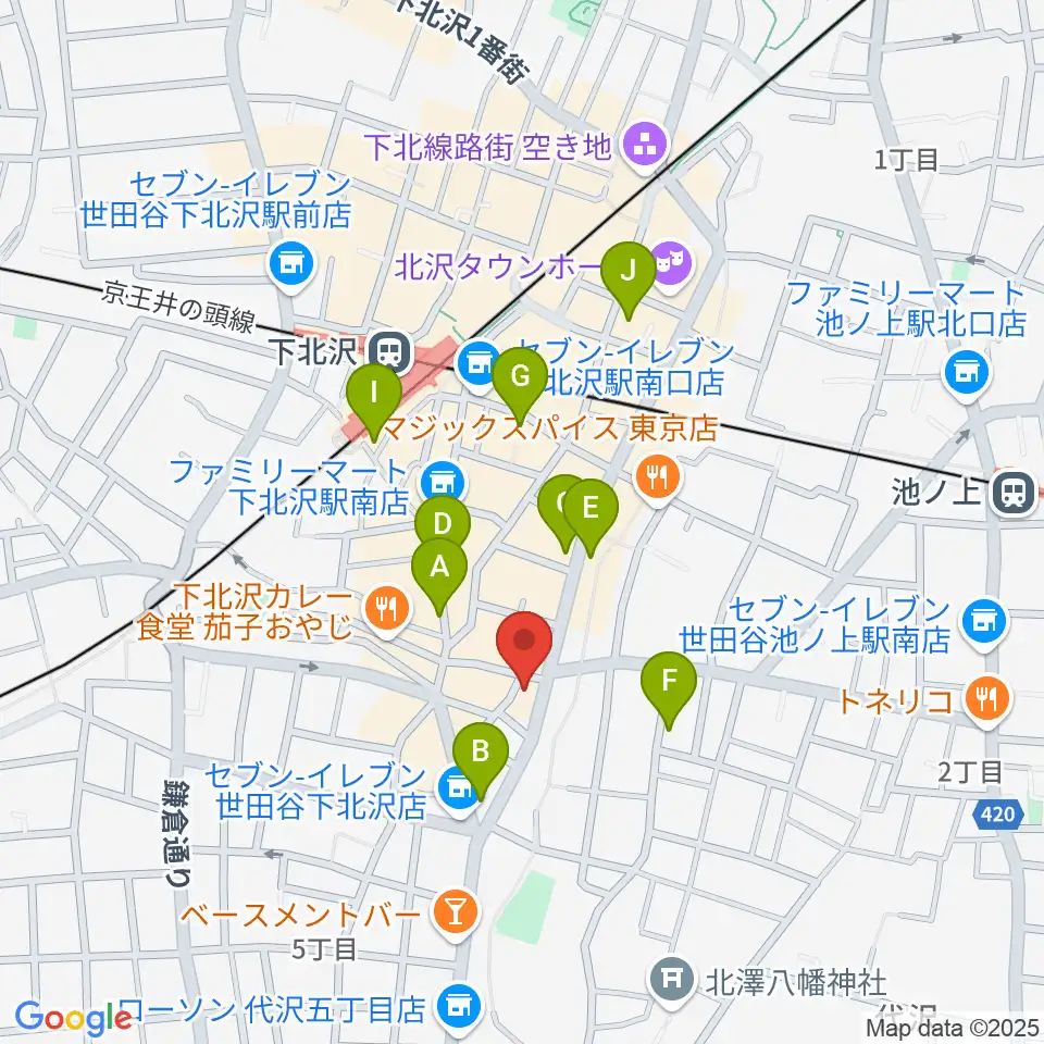 下北沢SEED SHIP周辺のホテル一覧地図