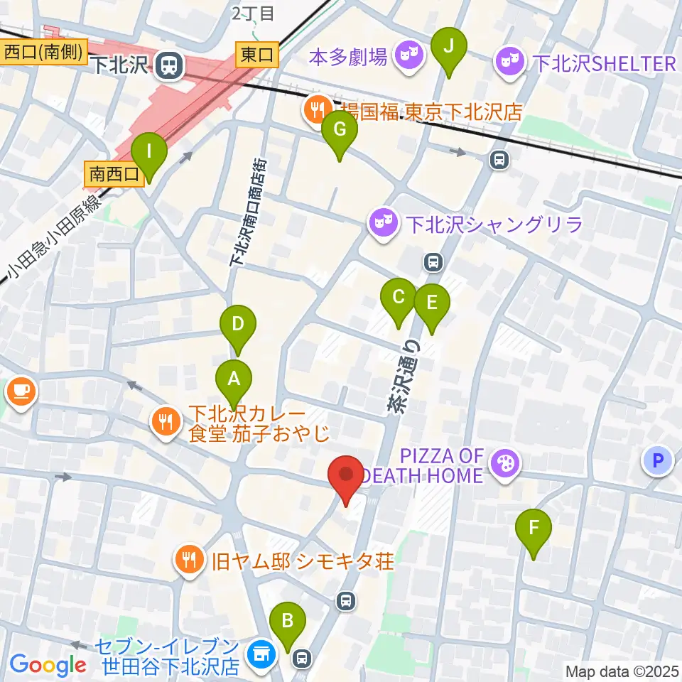 下北沢SEED SHIP周辺のホテル一覧地図