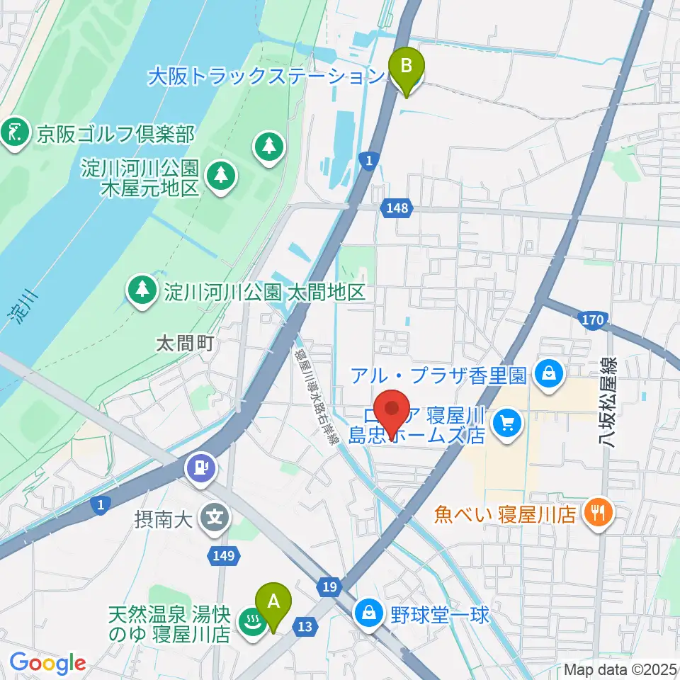 RISOおんがくいん周辺のホテル一覧地図