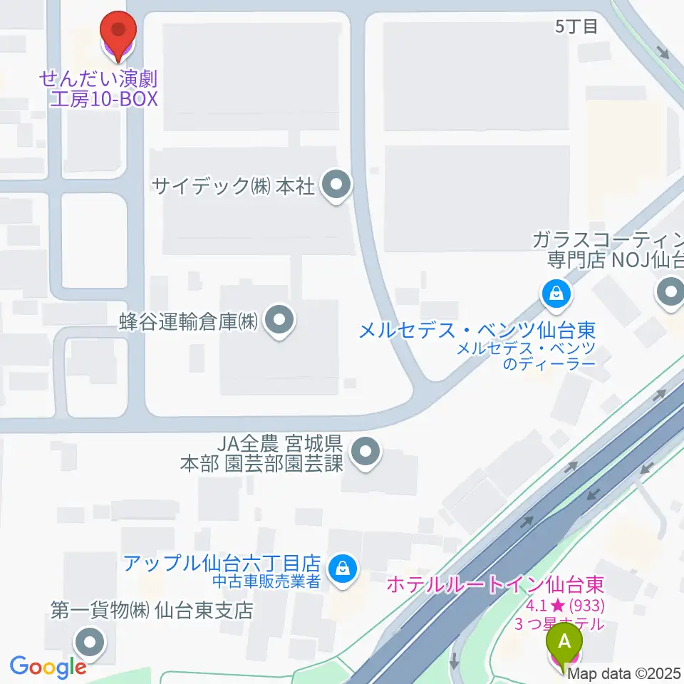 せんだい演劇工房10-BOX周辺のホテル一覧地図