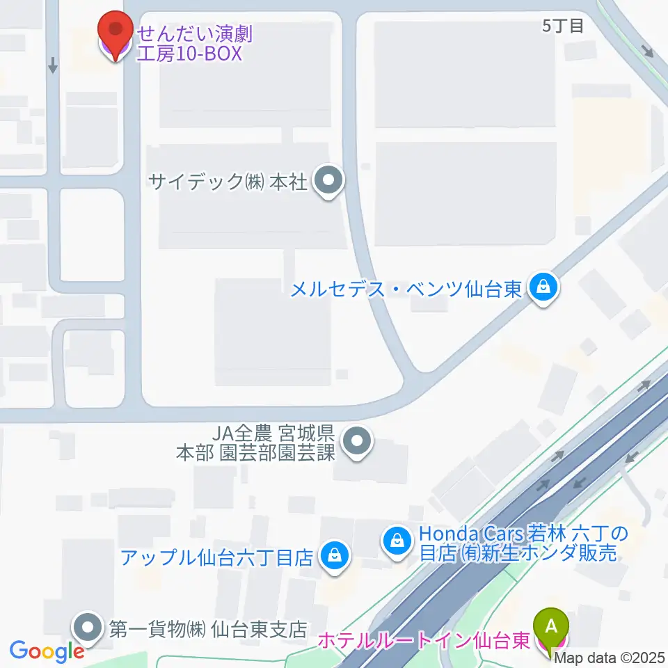 せんだい演劇工房10-BOX周辺のホテル一覧地図