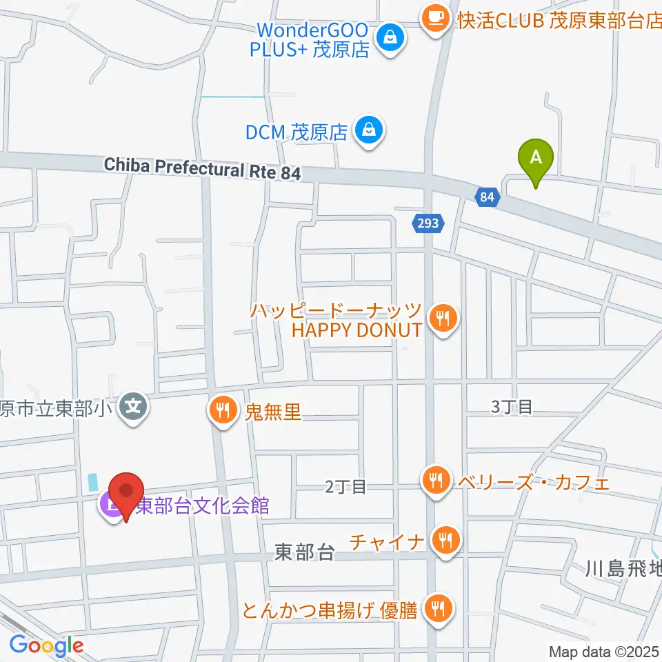 東部台文化会館周辺のホテル一覧地図