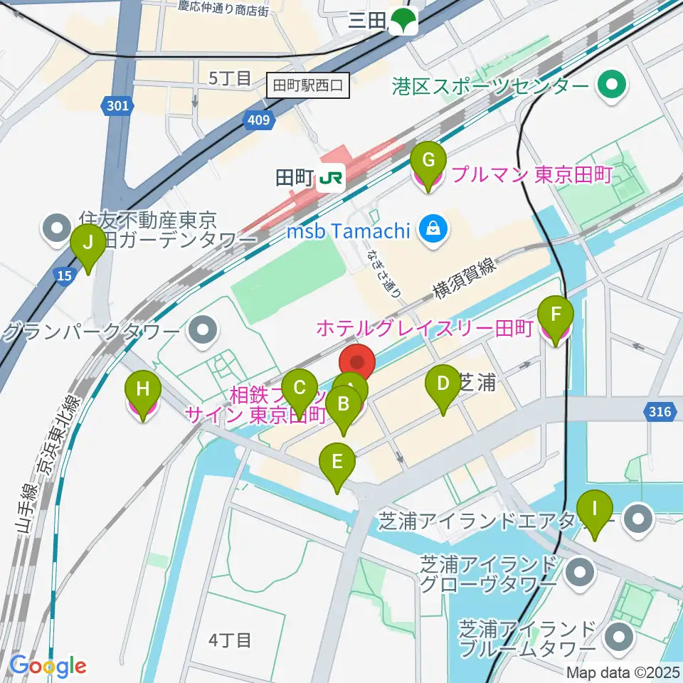 ミナトミュージックサロン周辺のホテル一覧地図