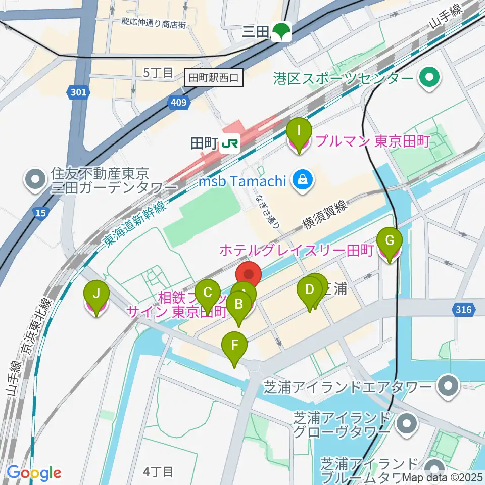 ミナトミュージックサロン周辺のホテル一覧地図