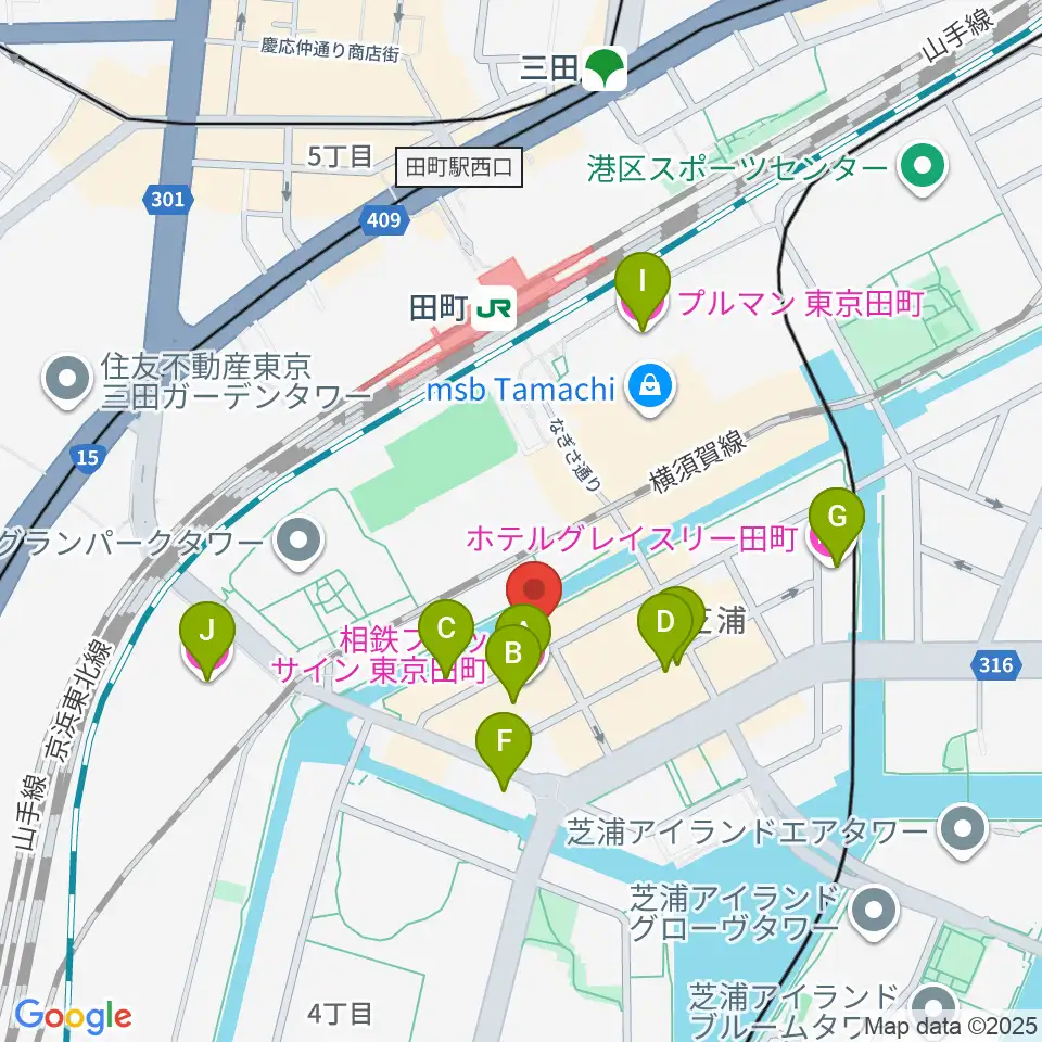 ミナトミュージックサロン周辺のホテル一覧地図