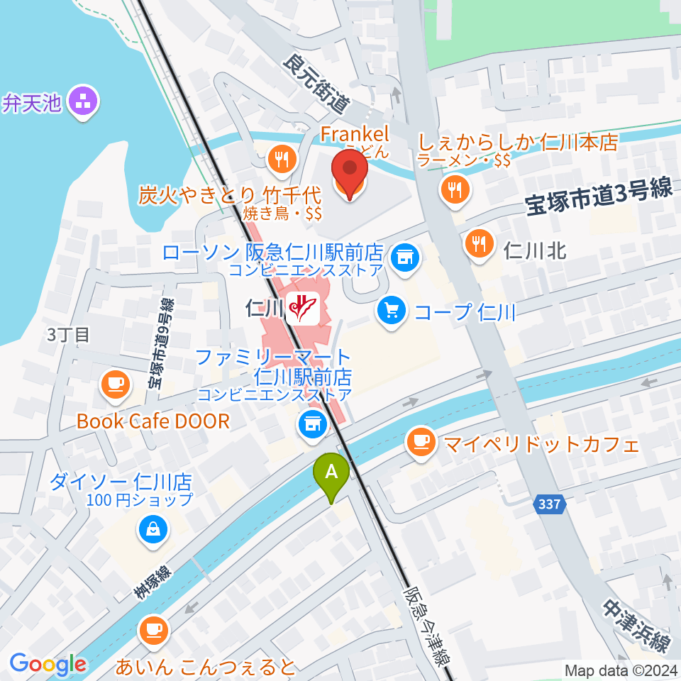 さらら仁川（宝塚市公益施設）周辺のホテル一覧地図