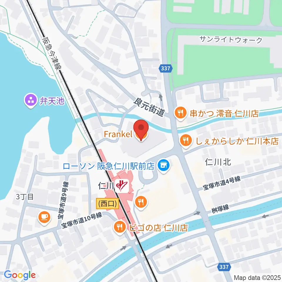 さらら仁川 宝塚市公益施設周辺のホテル一覧地図