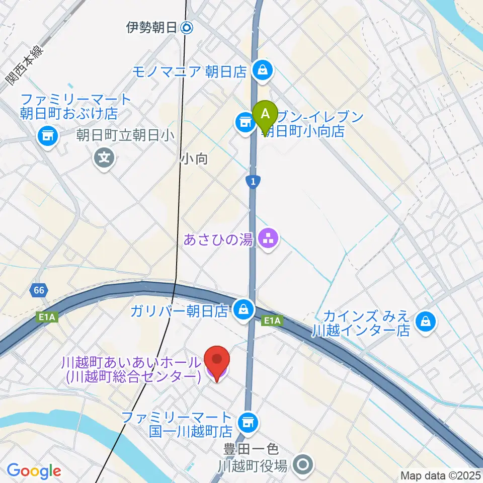 川越町あいあいホール周辺のホテル一覧地図