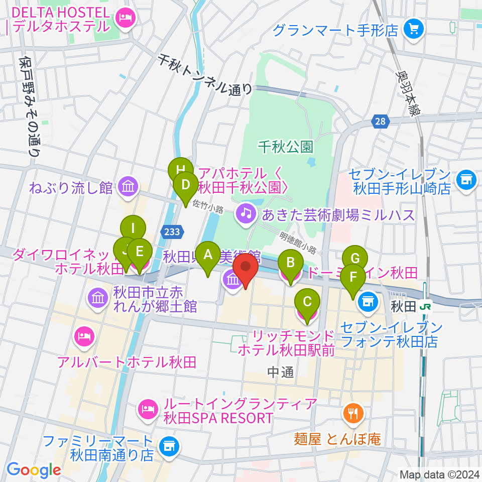 にぎわい交流館AU（あう）周辺のホテル一覧地図