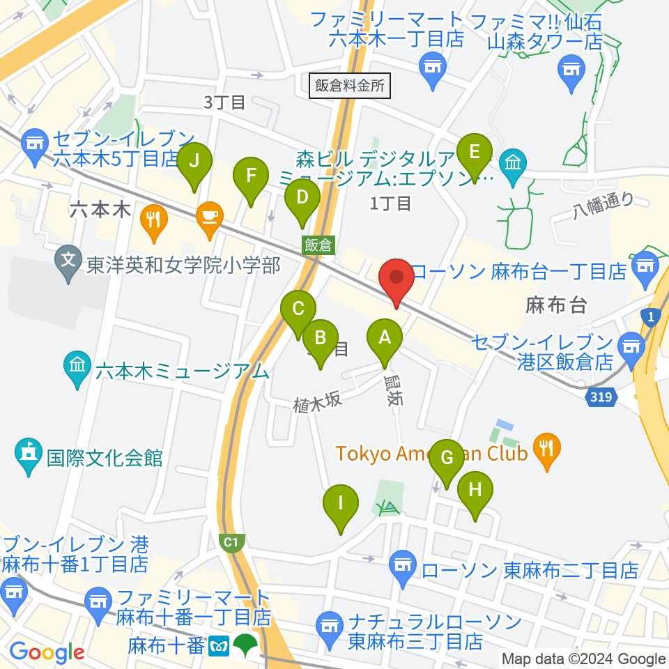 六本木CUBE周辺のホテル一覧地図
