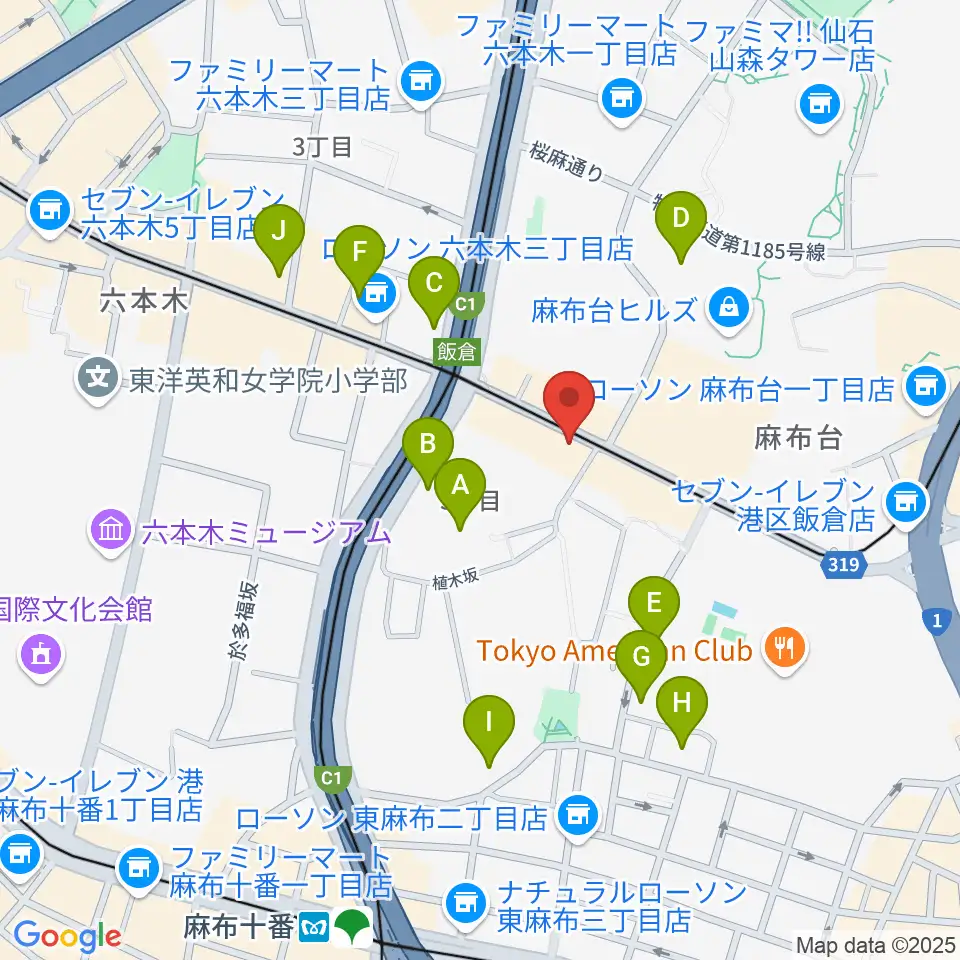 六本木CUBE周辺のホテル一覧地図