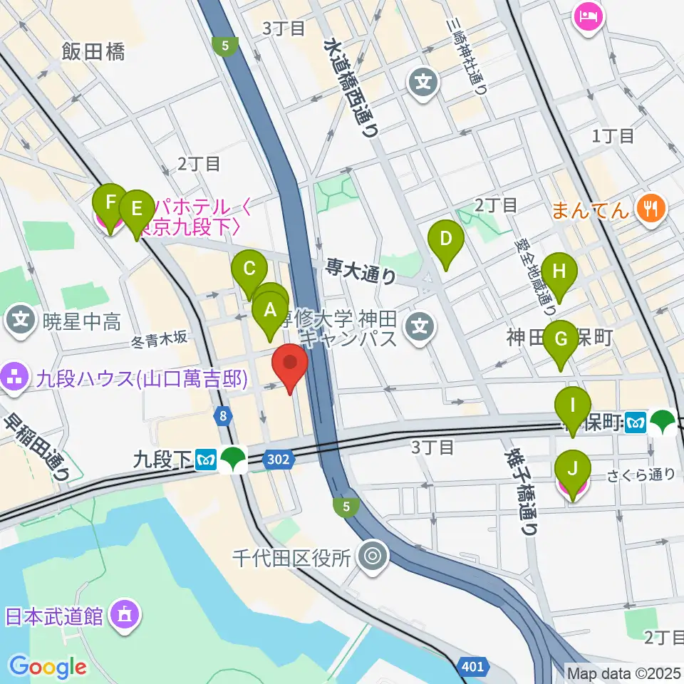 美ら音工房ヨーゼフ 東京店周辺のホテル一覧地図