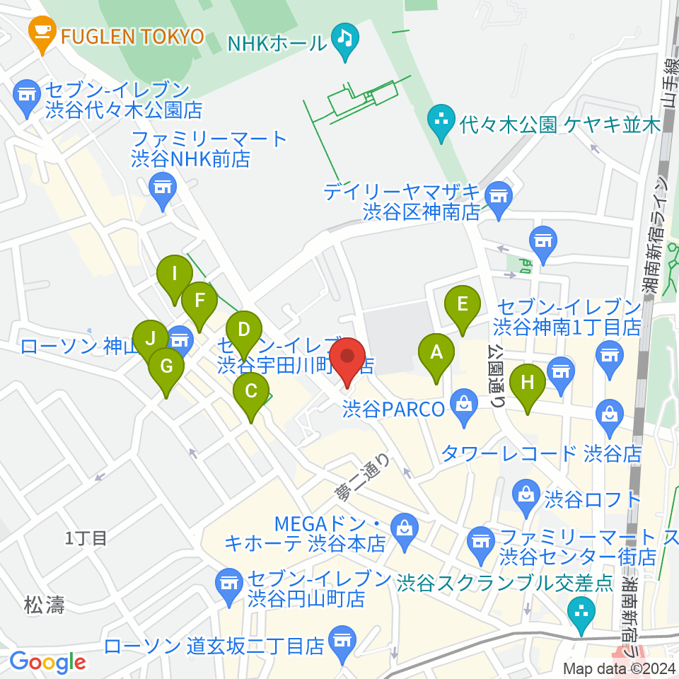 渋谷JUMP周辺のホテル一覧地図