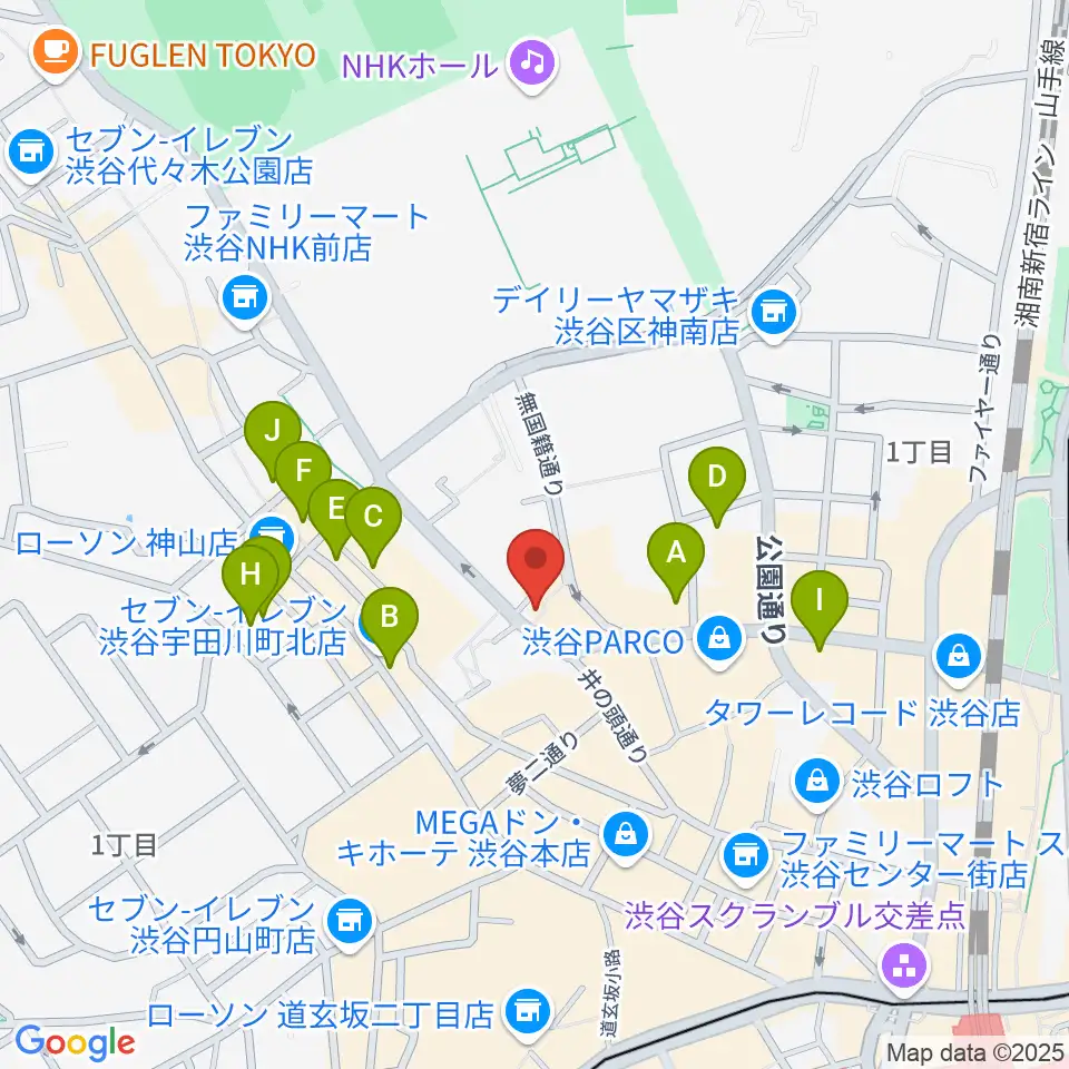 渋谷JUMP周辺のホテル一覧地図