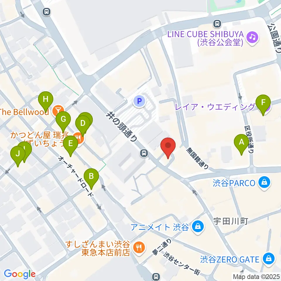渋谷JUMP周辺のホテル一覧地図