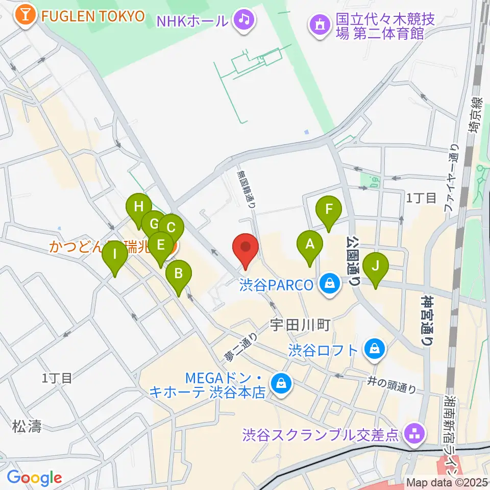 渋谷JUMP周辺のホテル一覧地図