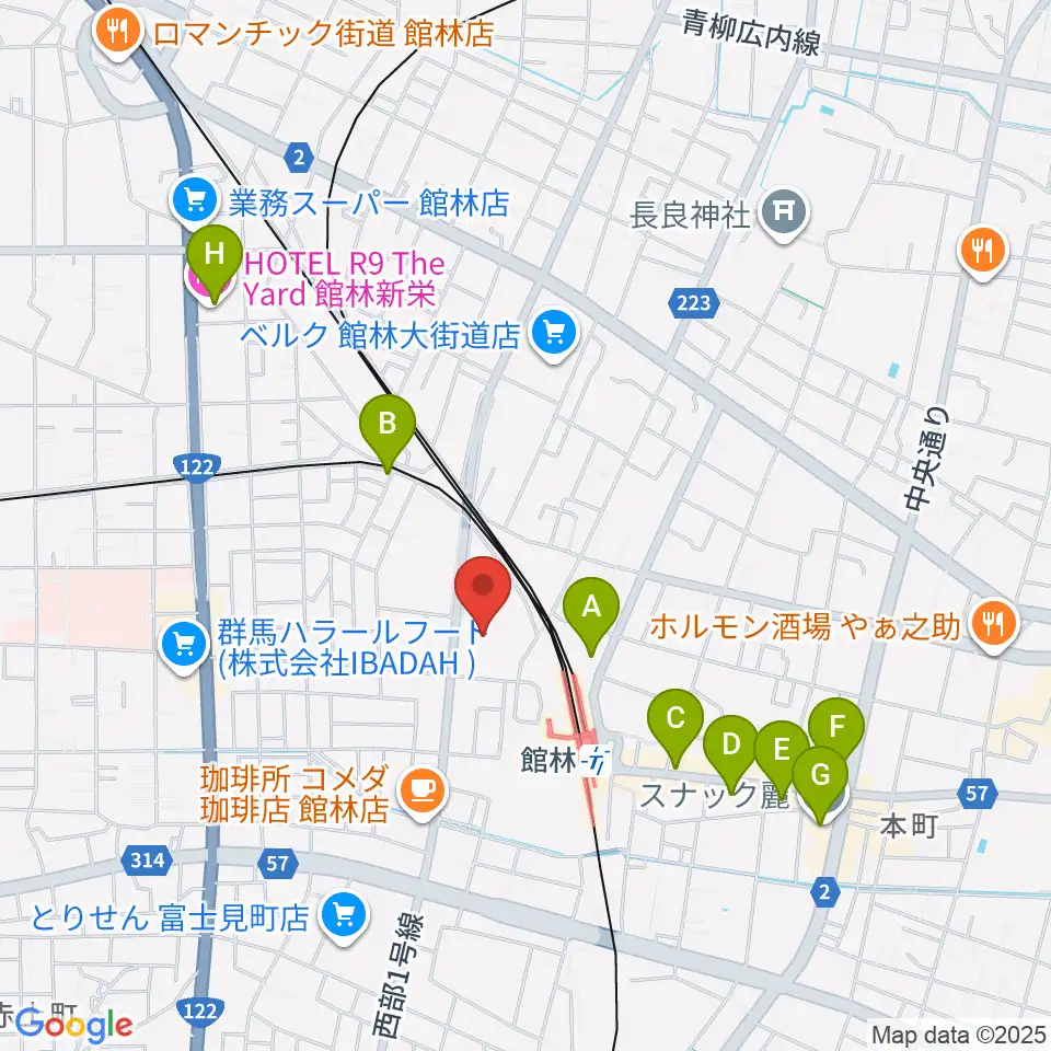 文右衛門ホール周辺のホテル一覧地図