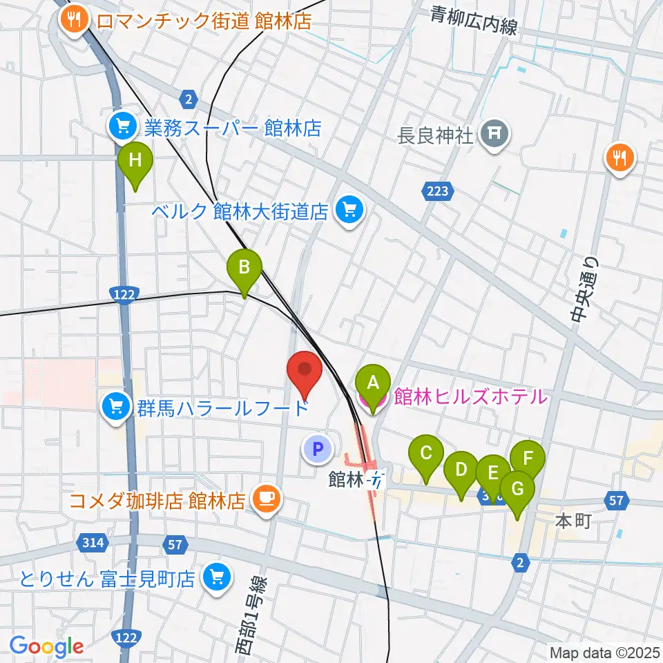 文右衛門ホール周辺のホテル一覧地図